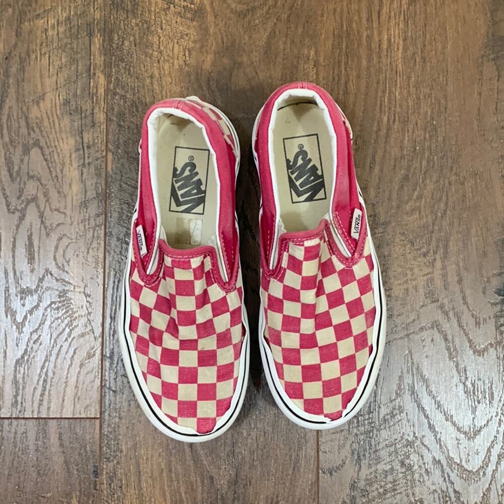 Vans Checkered Slip-on Red/Cream Tennis Shoes